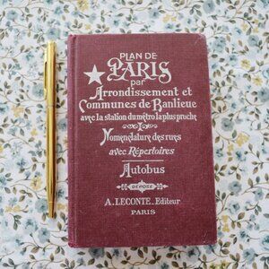 VINTAGE BOOK Plan De Paris par Arrondissement et Communes de Banlieue